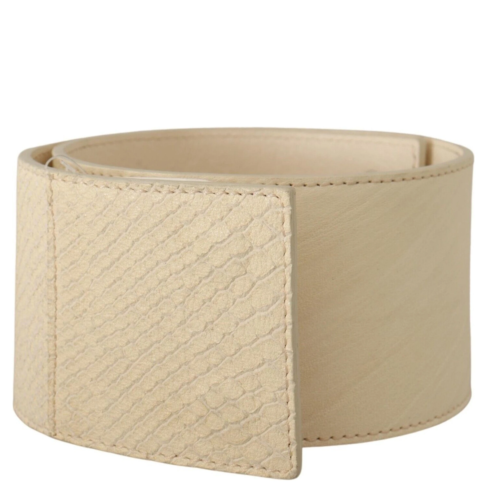 White Waxed Cotton Wide Fashion Belt