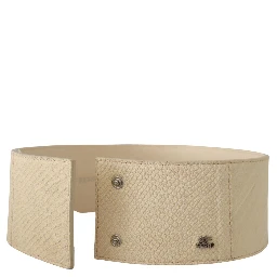 White Waxed Cotton Wide Fashion Belt