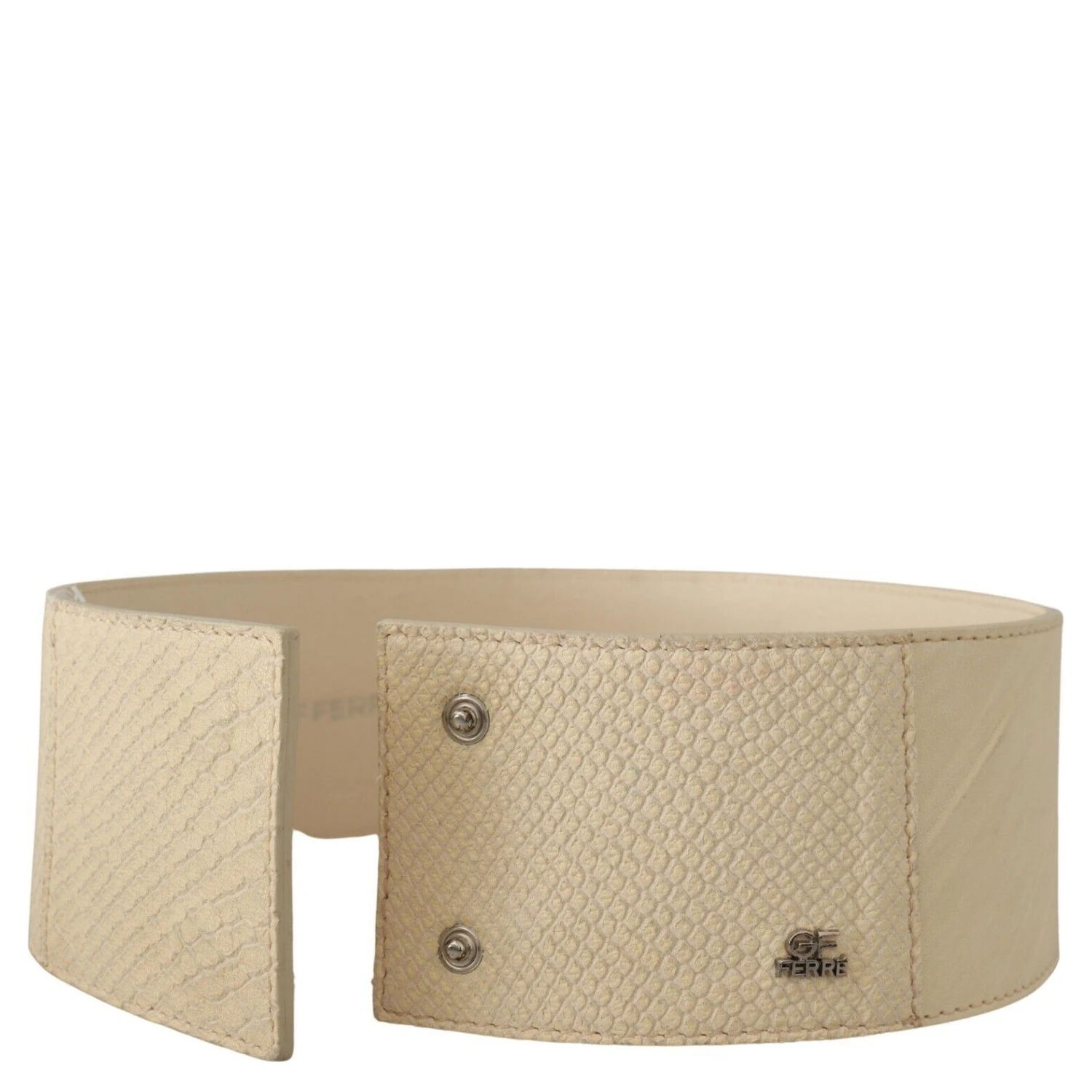 White Waxed Cotton Wide Fashion Belt