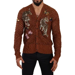 Brown Leopard Butterfly Cardigan Sweater