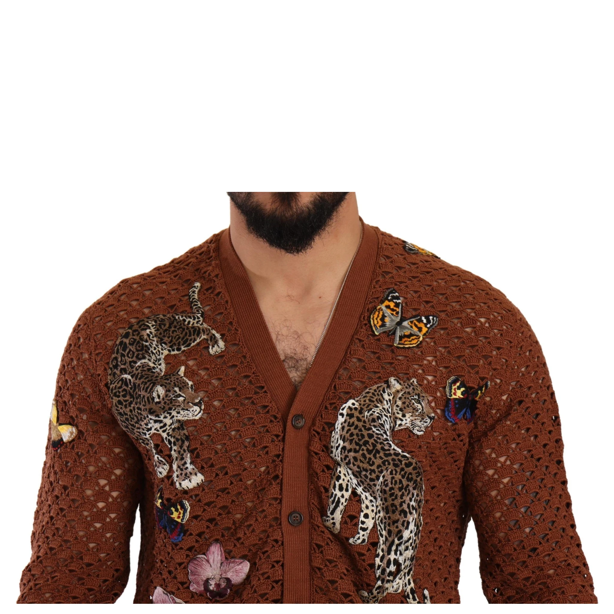 Brown Leopard Butterfly Cardigan Sweater