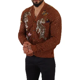 Brown Leopard Butterfly Cardigan Sweater