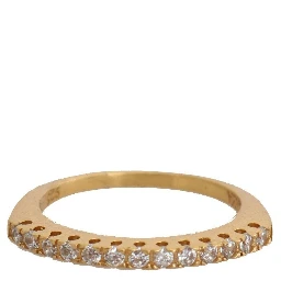 Gold Authentic Womens Clear CZ Gold 925 Silver Ring