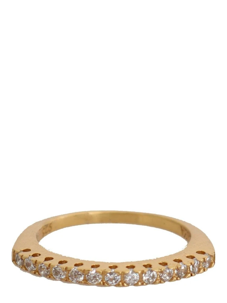 Gold Authentic Womens Clear CZ Gold 925 Silver Ring