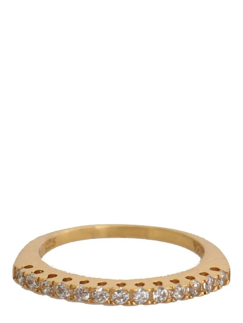 Gold Authentic Womens Clear CZ Gold 925 Silver Ring