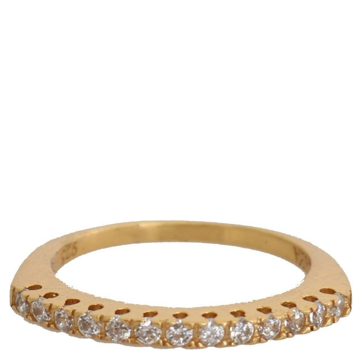 Gold Authentic Womens Clear CZ Gold 925 Silver Ring