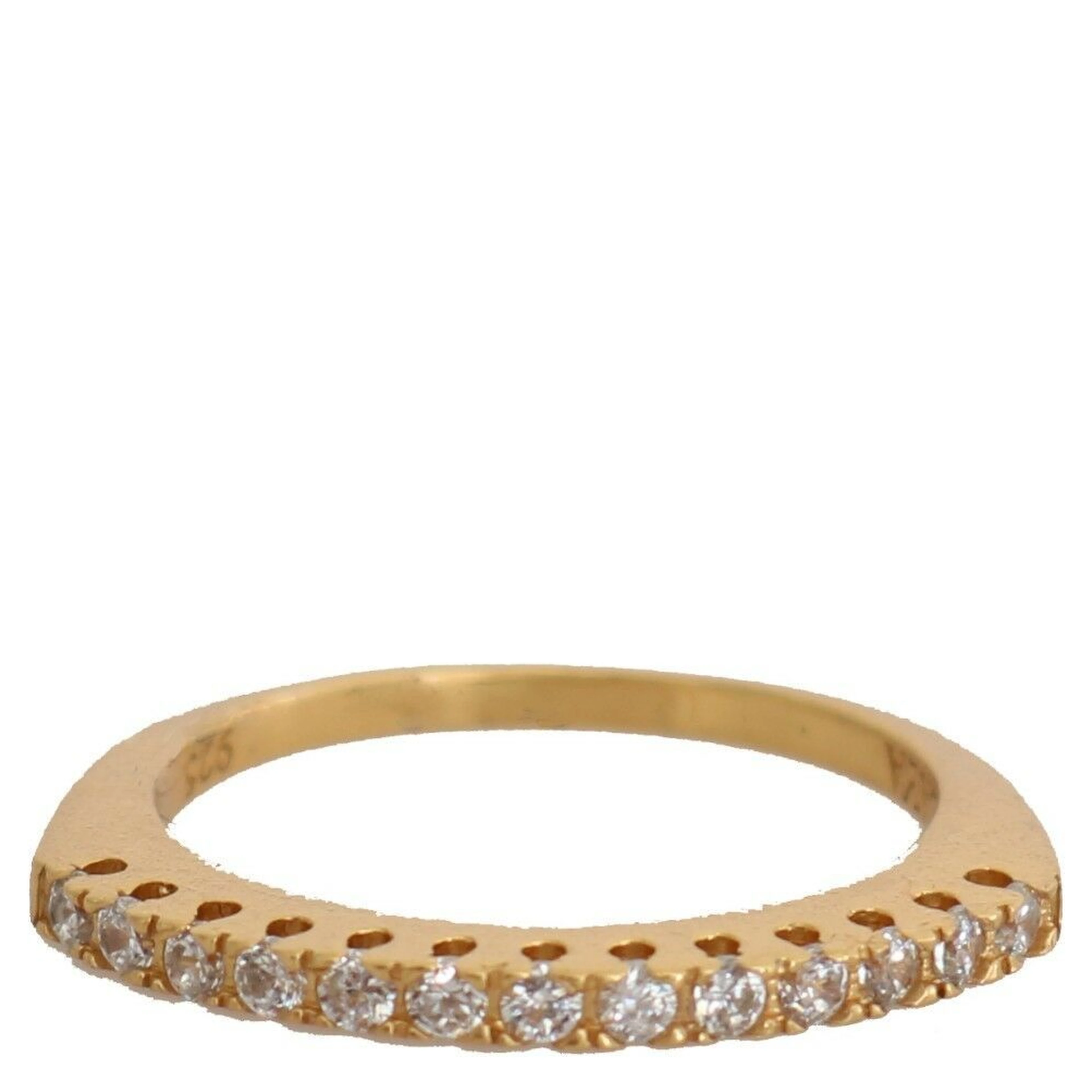 Gold Authentic Womens Clear CZ Gold 925 Silver Ring