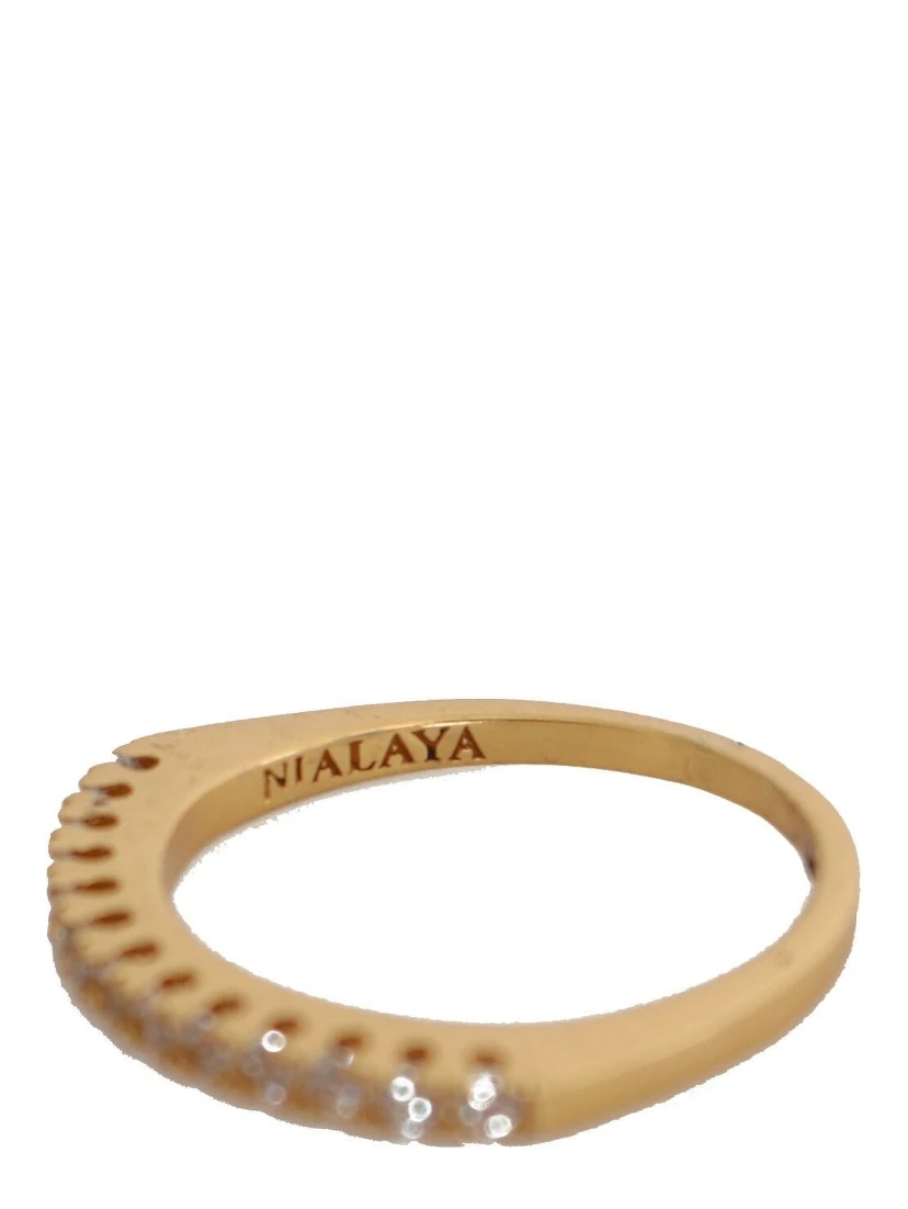 Gold Authentic Womens Clear CZ Gold 925 Silver Ring