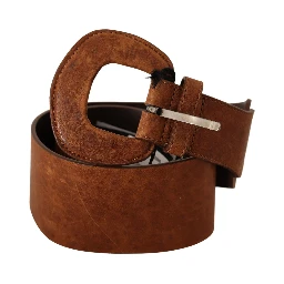 Brown Leather Fashion Waist Buckle Belt