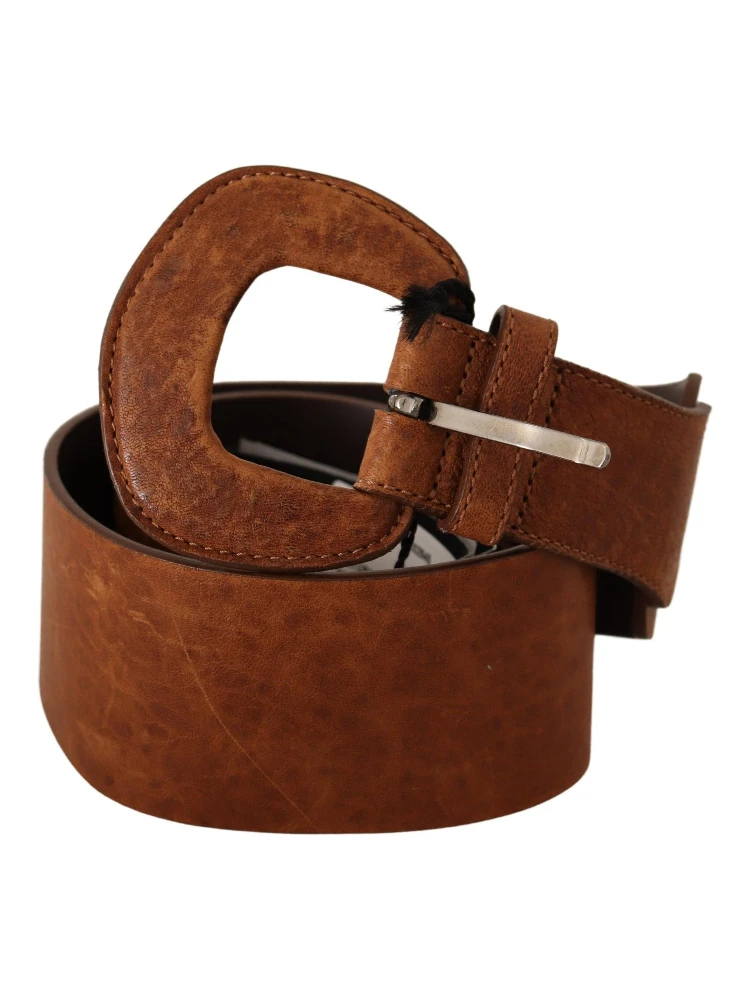 Brown Leather Fashion Waist Buckle Belt