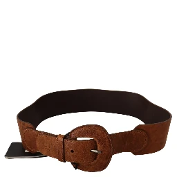 Brown Leather Fashion Waist Buckle Belt