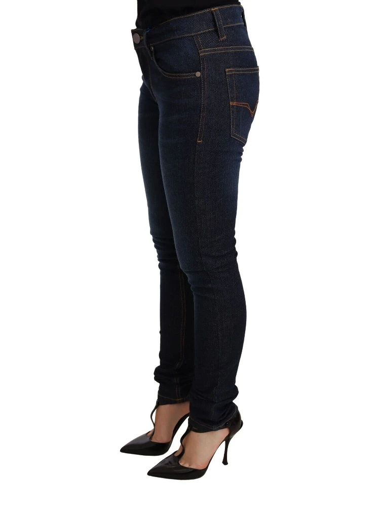 Dark Blue Cotton Low Waist Skinny Denim Jeans alternative
