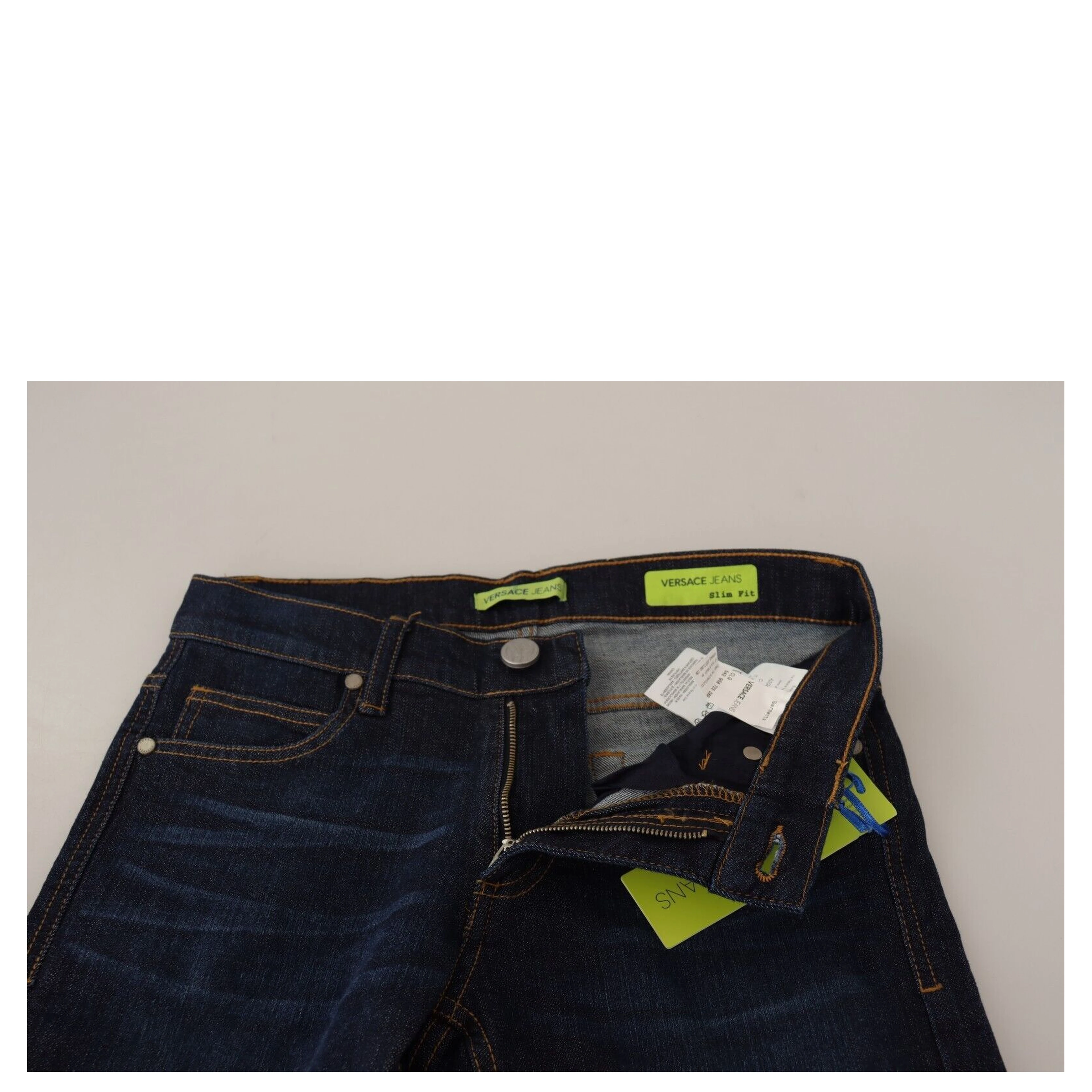 Dark Blue Cotton Low Waist Skinny Denim Jeans