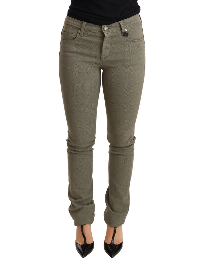 Green Low Waist Skinny Slim Trouser Cotton Jeans