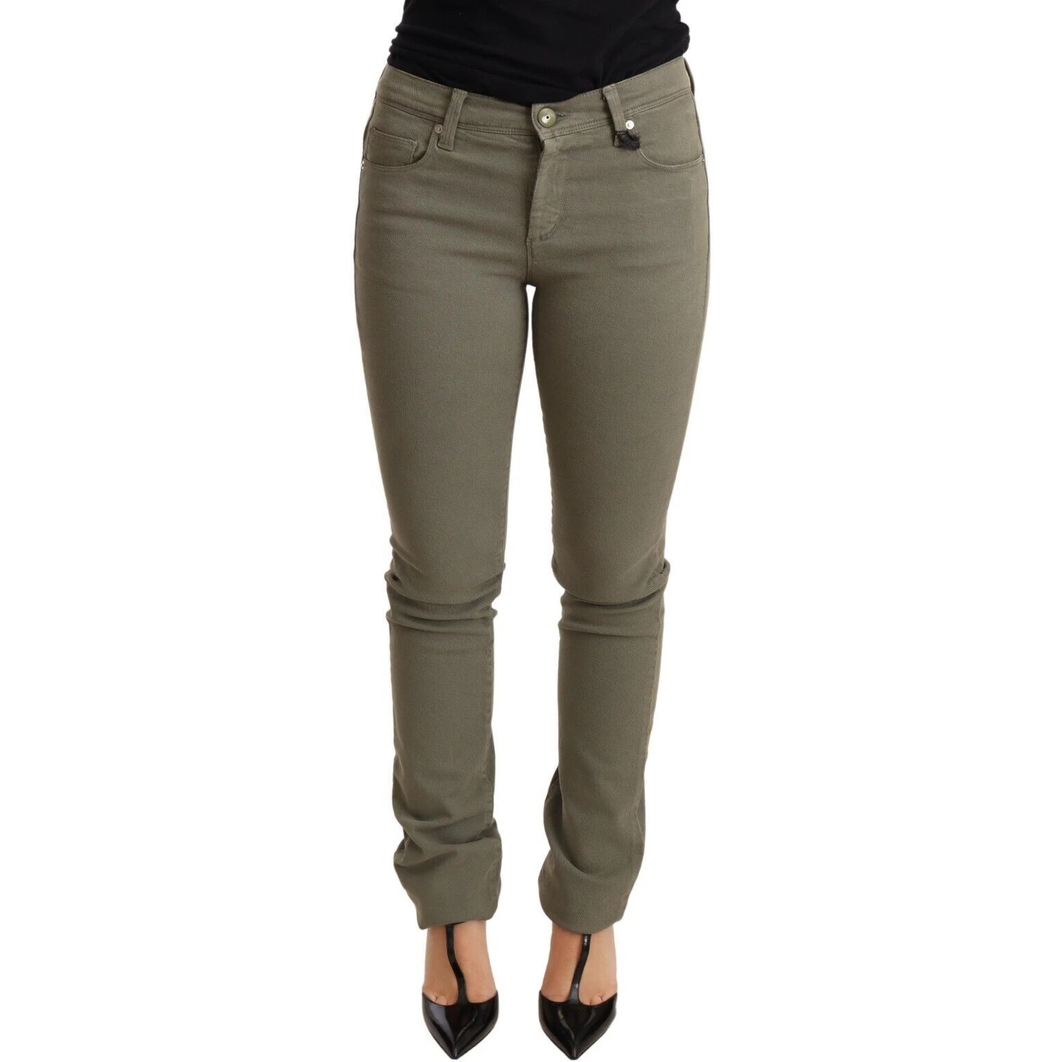 Green Low Waist Skinny Slim Trouser Cotton Jeans