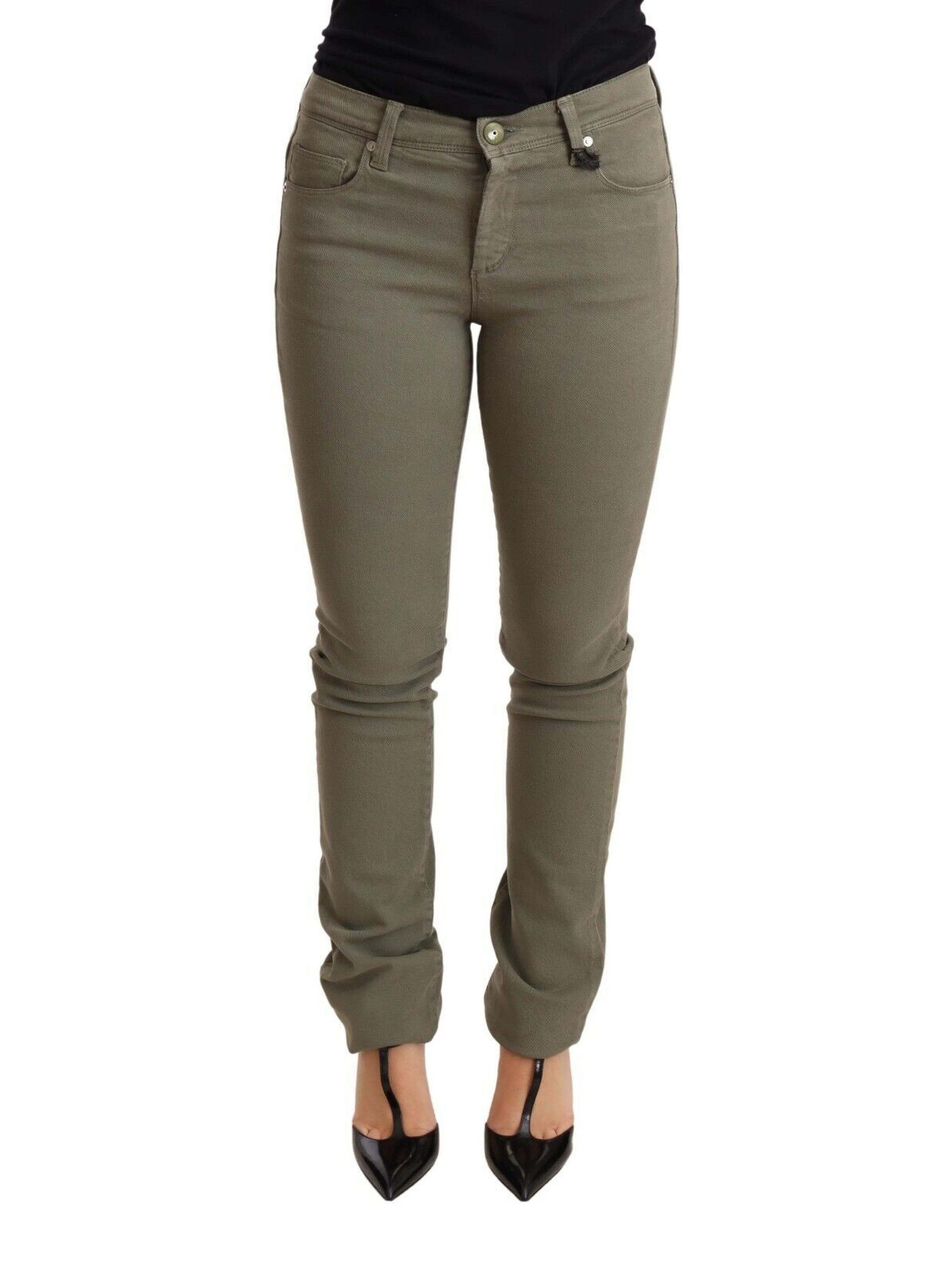 Green Low Waist Skinny Slim Trouser Cotton Jeans