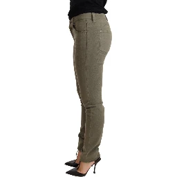 Green Low Waist Skinny Slim Trouser Cotton Jeans
