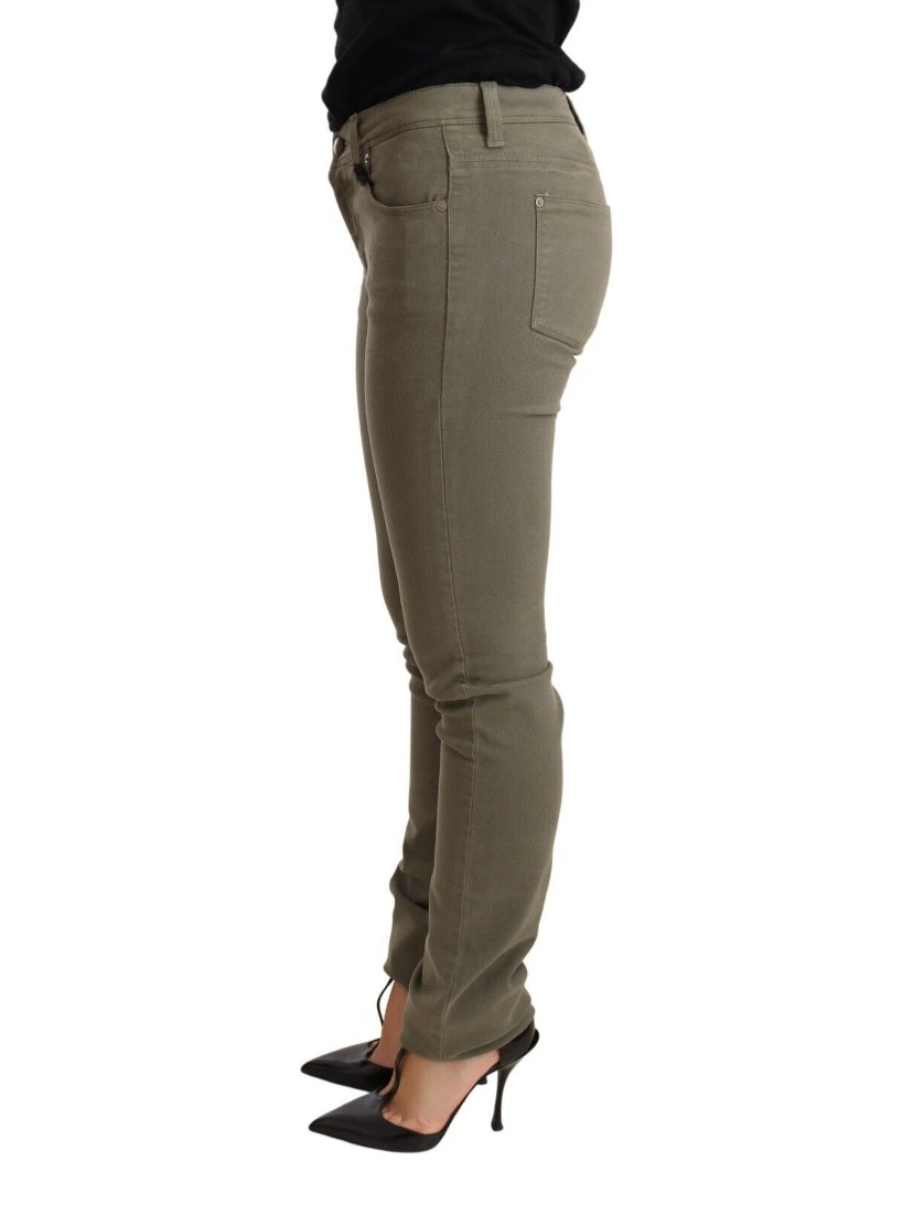 Green Low Waist Skinny Slim Trouser Cotton Jeans