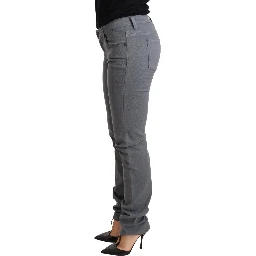 Gray Low Waist Skinny Slim Trouser Cotton Jeans