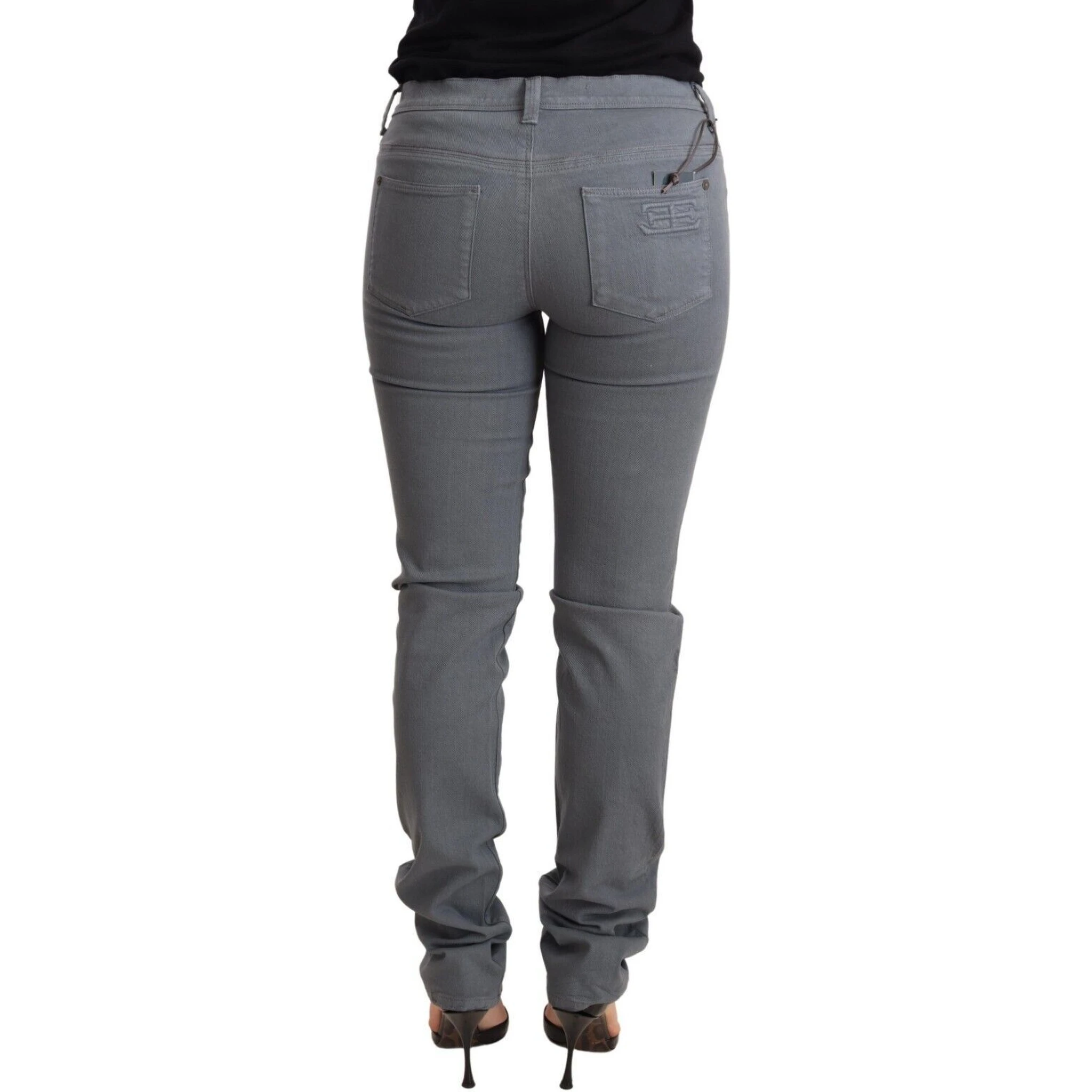 Gray Low Waist Skinny Slim Trouser Cotton Jeans