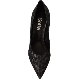 Black Leopard Leather Stiletto High Heels Pumps Shoes