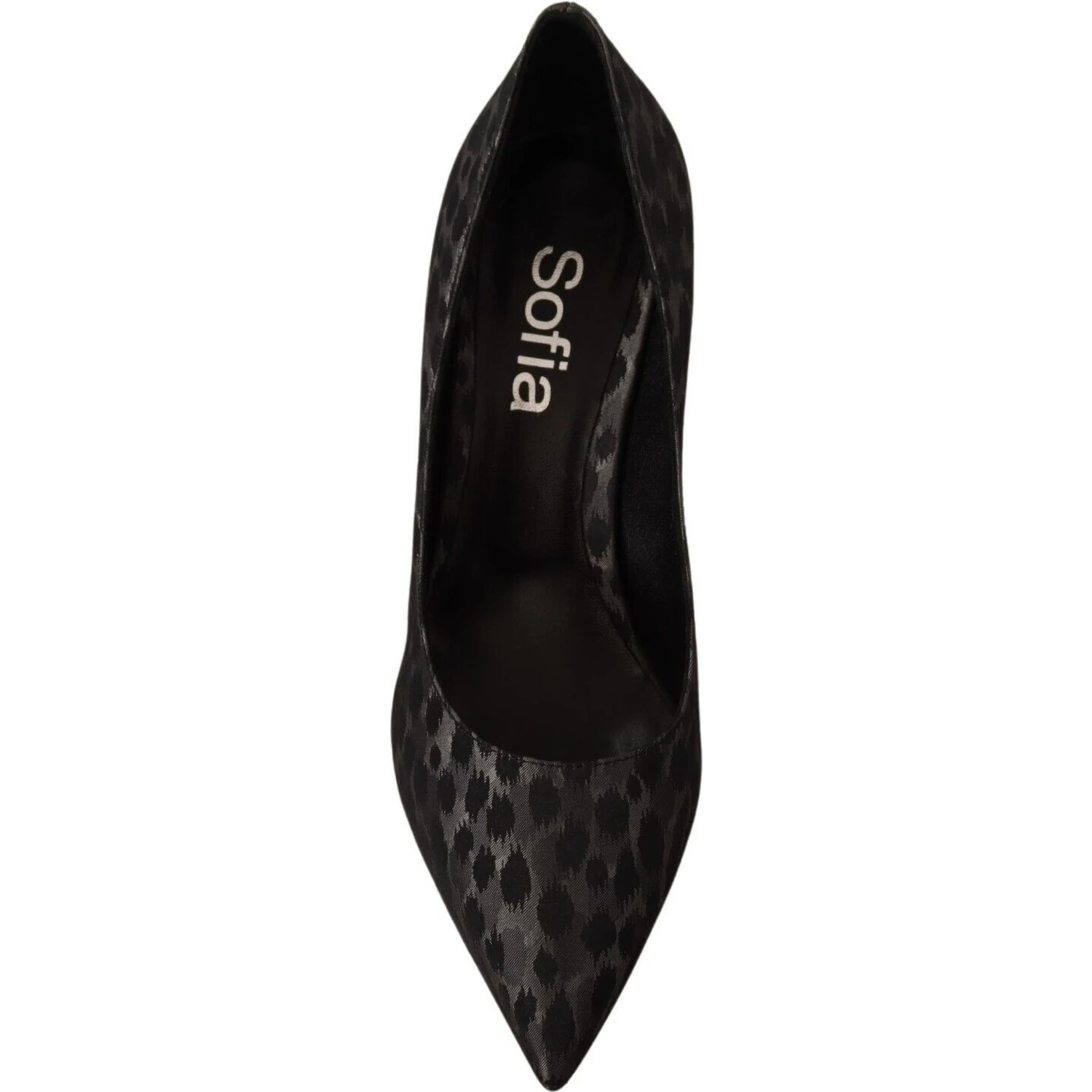 Black Leopard Leather Stiletto High Heels Pumps Shoes