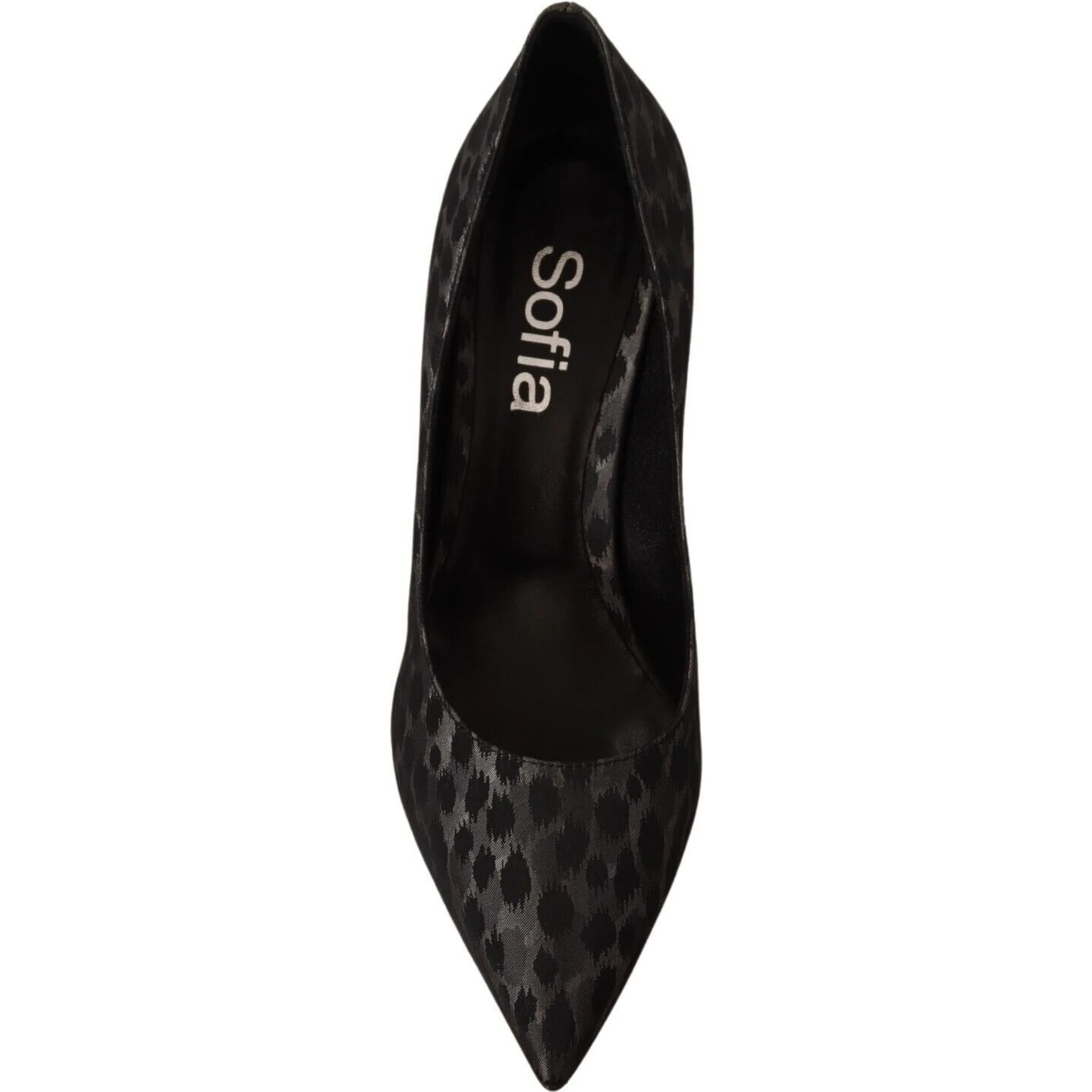 Black Leopard Leather Stiletto High Heels Pumps Shoes