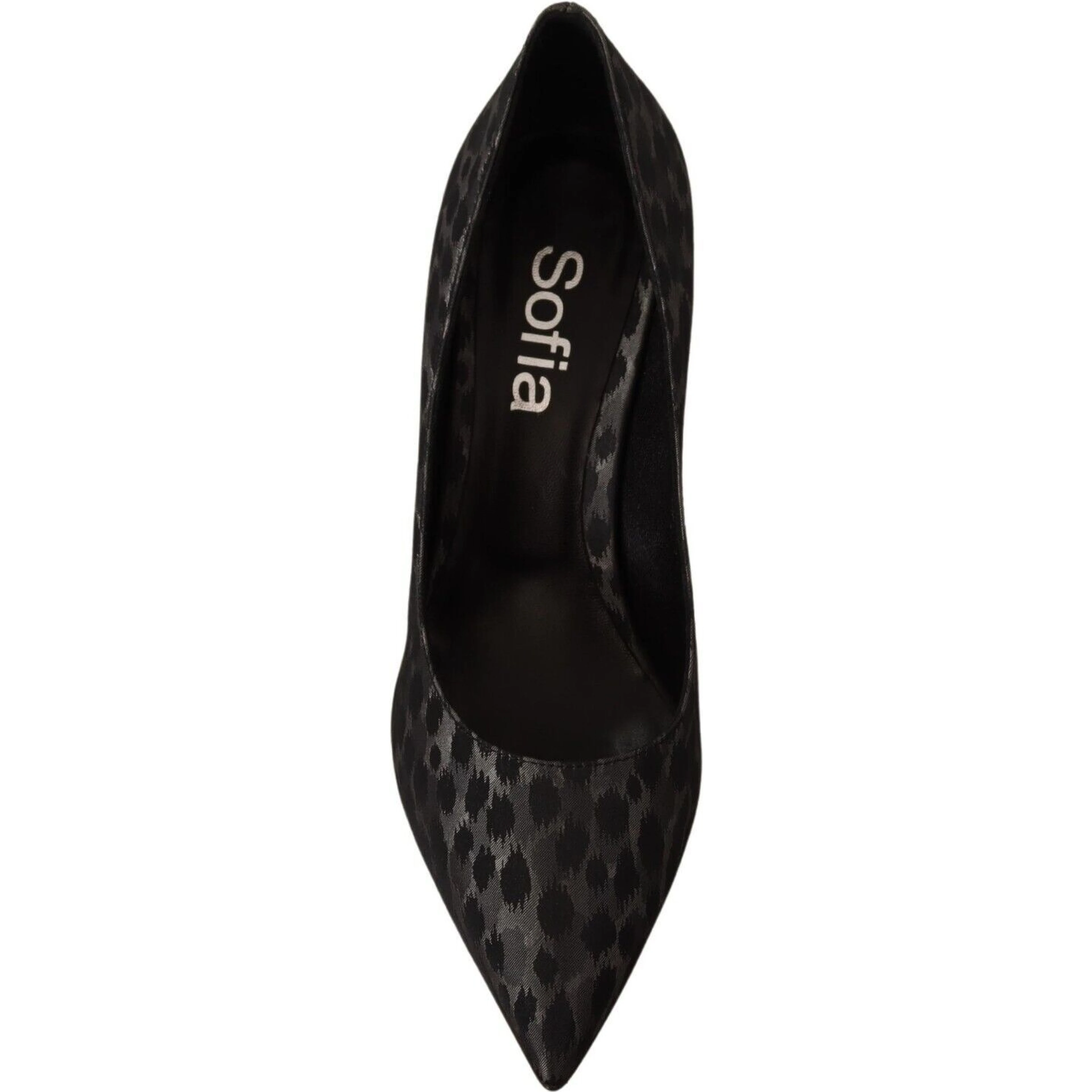 Black Leopard Leather Stiletto High Heels Pumps Shoes