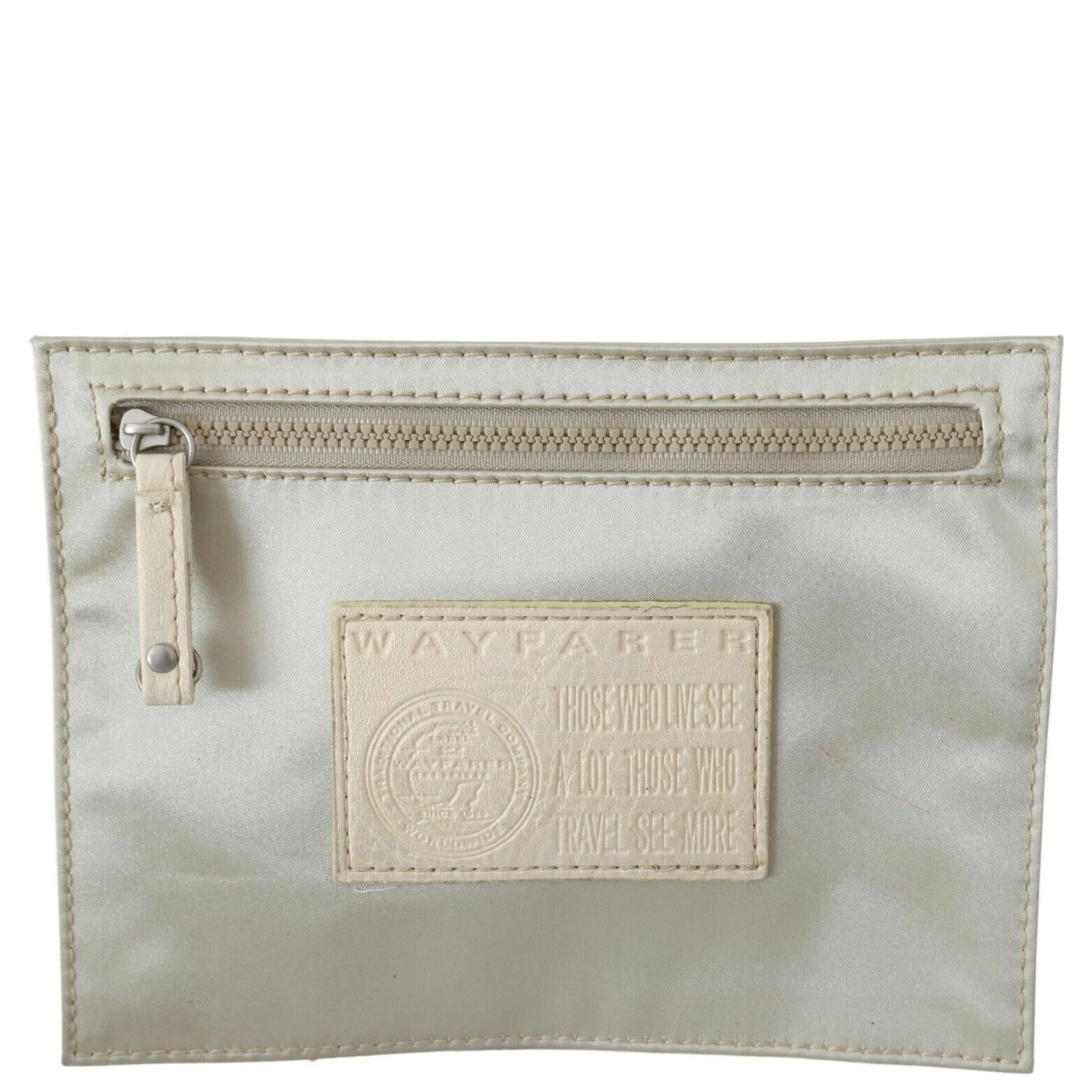 White Zippered Coin Holder Wallet