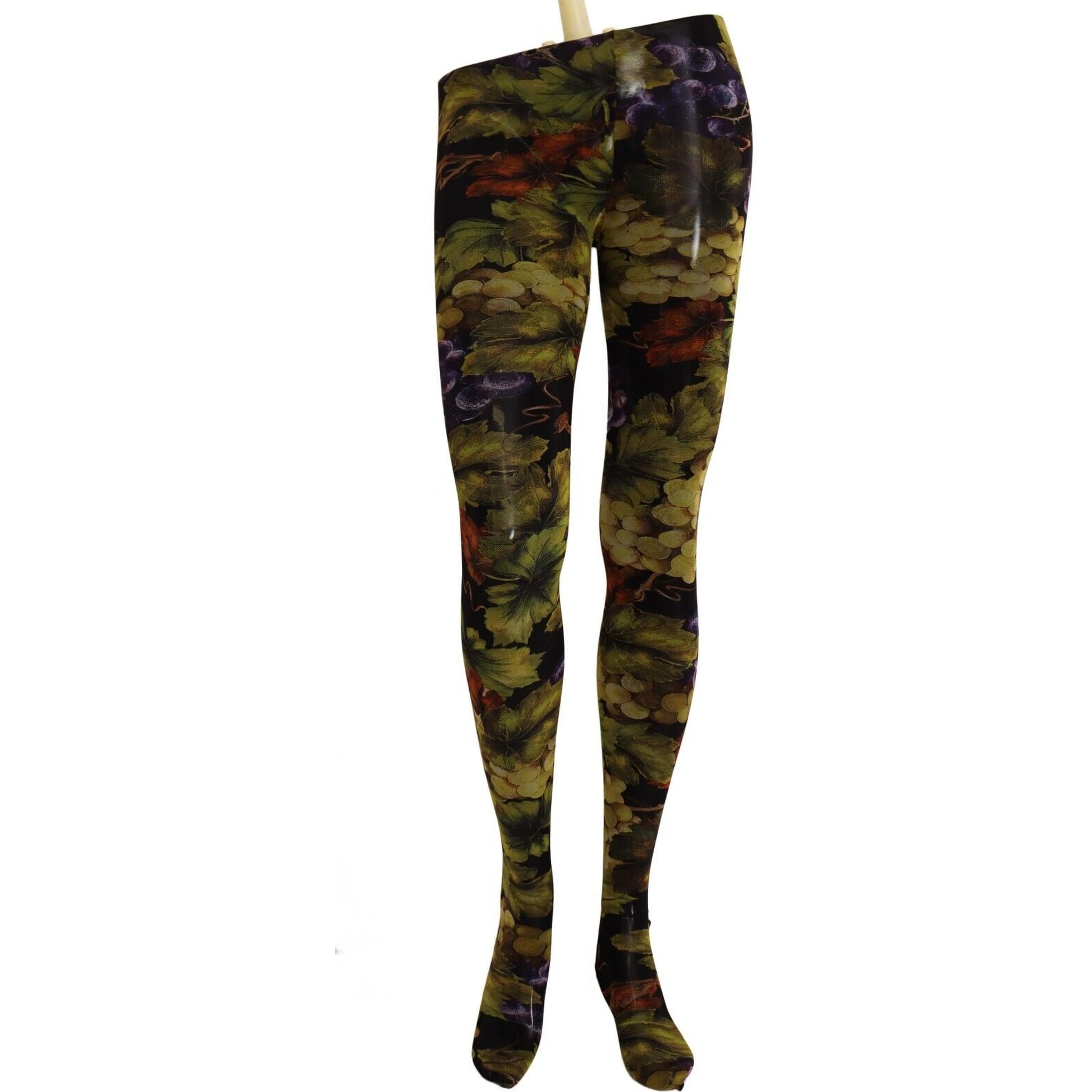 Black Grapes Print Stockings Tights