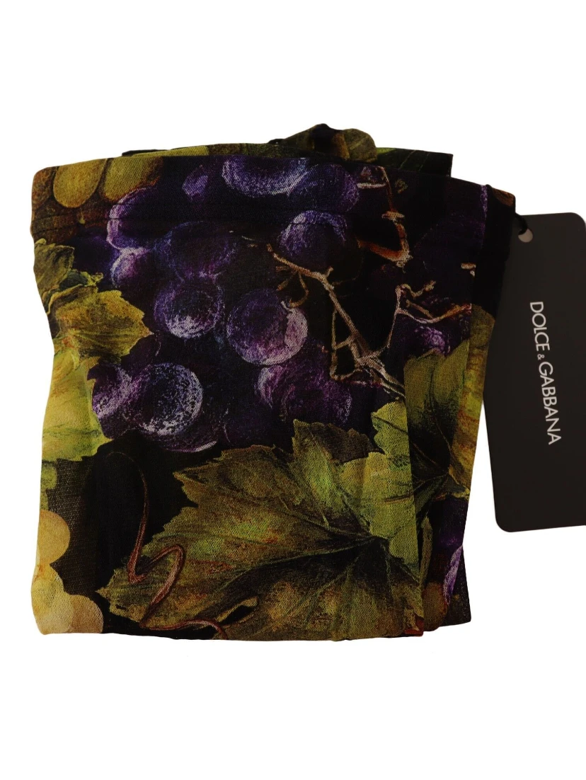Black Grapes Print Stockings Tights