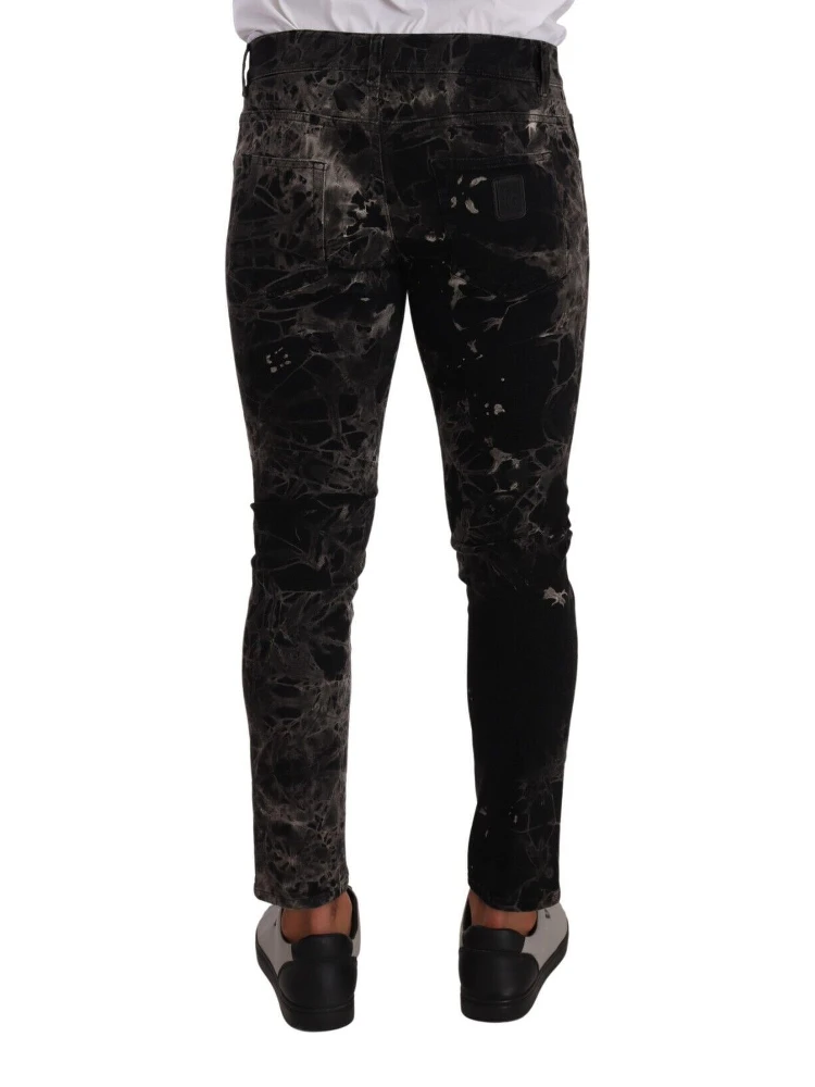 Black Patterned Skinny Slim Fit Jeans alternative