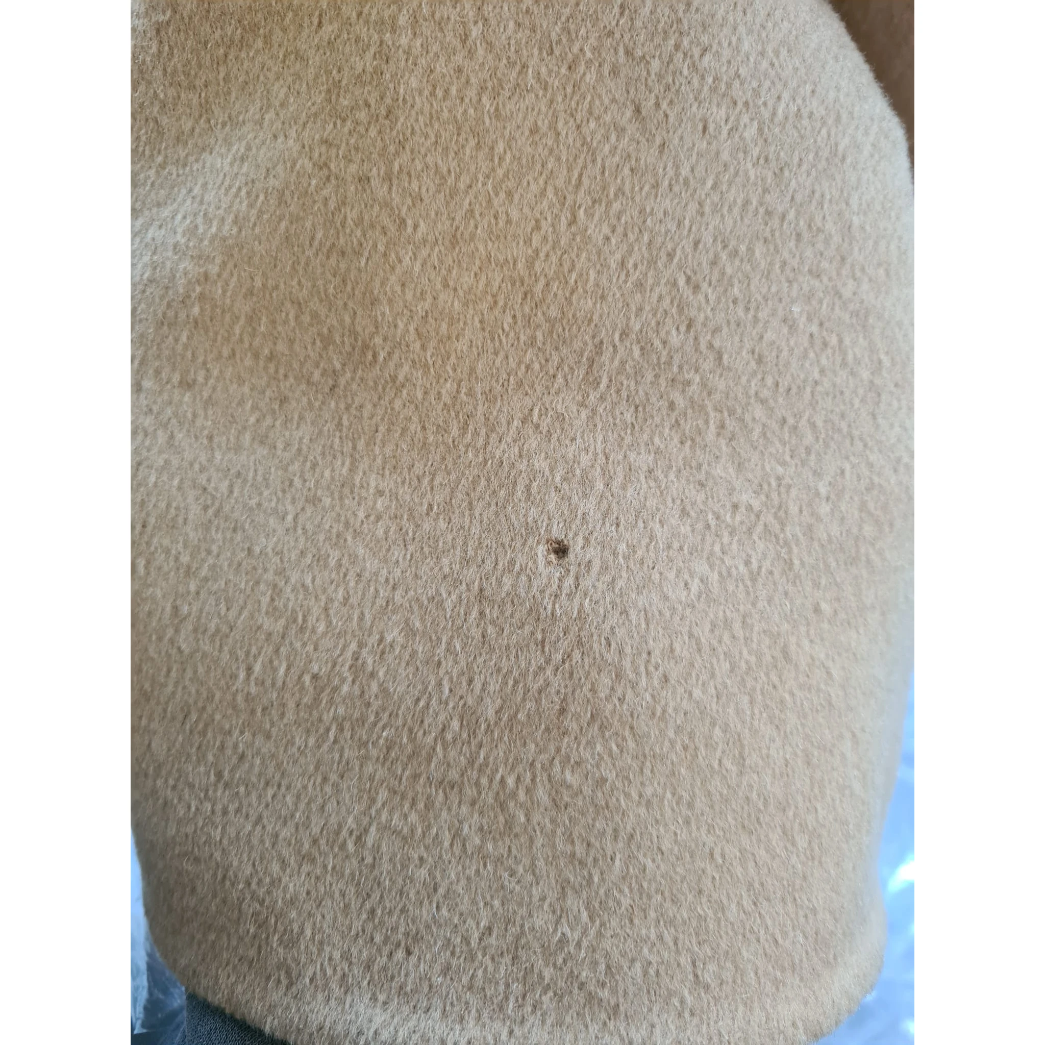 Beige Camel Skin Cashmere Shearling Overcoat Jacket