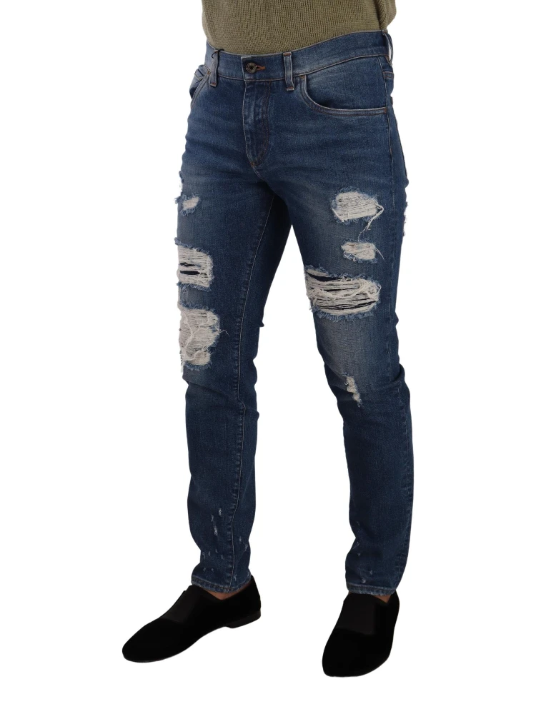 Blue Wash Cotton Stretch Slim Fit Denim Jeans alternative
