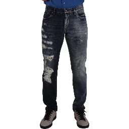 Blue Cotton Regular Denim Trousers Jeans