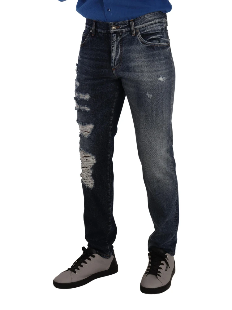 Blue Cotton Regular Denim Trousers Jeans alternative