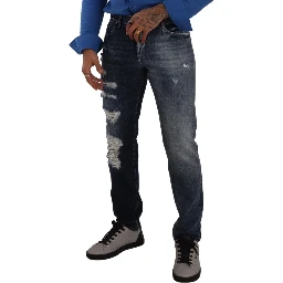 Blue Cotton Regular Denim Trousers Jeans