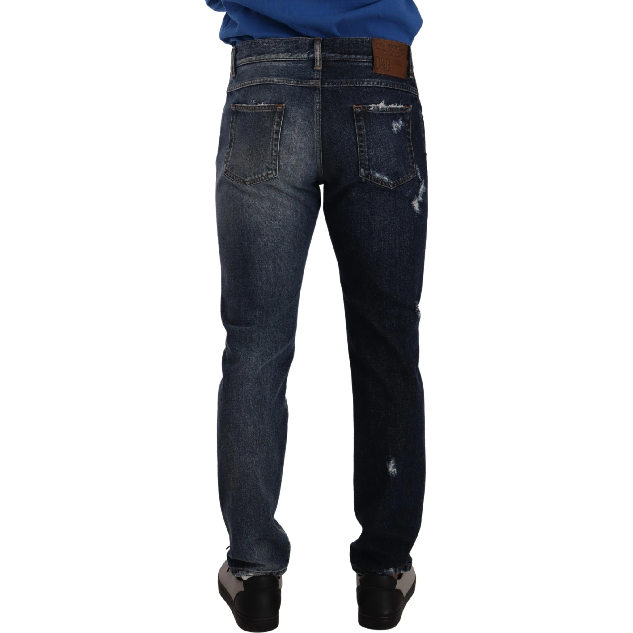 Blue Cotton Regular Denim Trousers Jeans