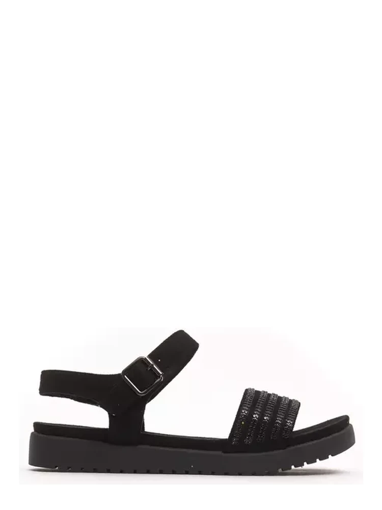 Black Textile Sandal