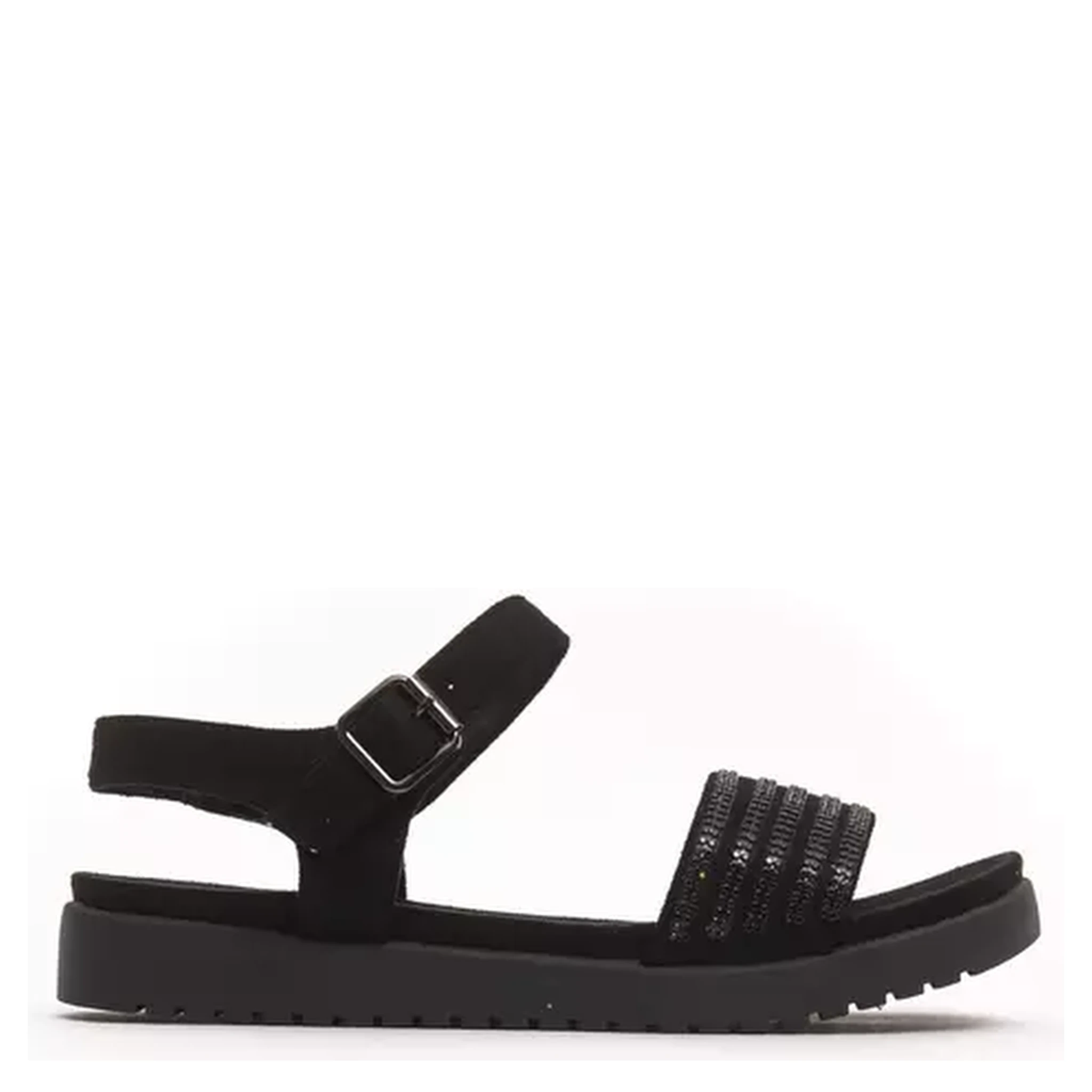 Black Textile Sandal
