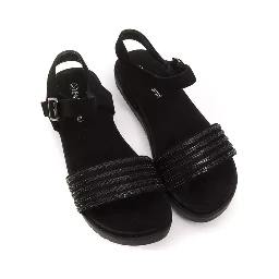 Black Textile Sandal