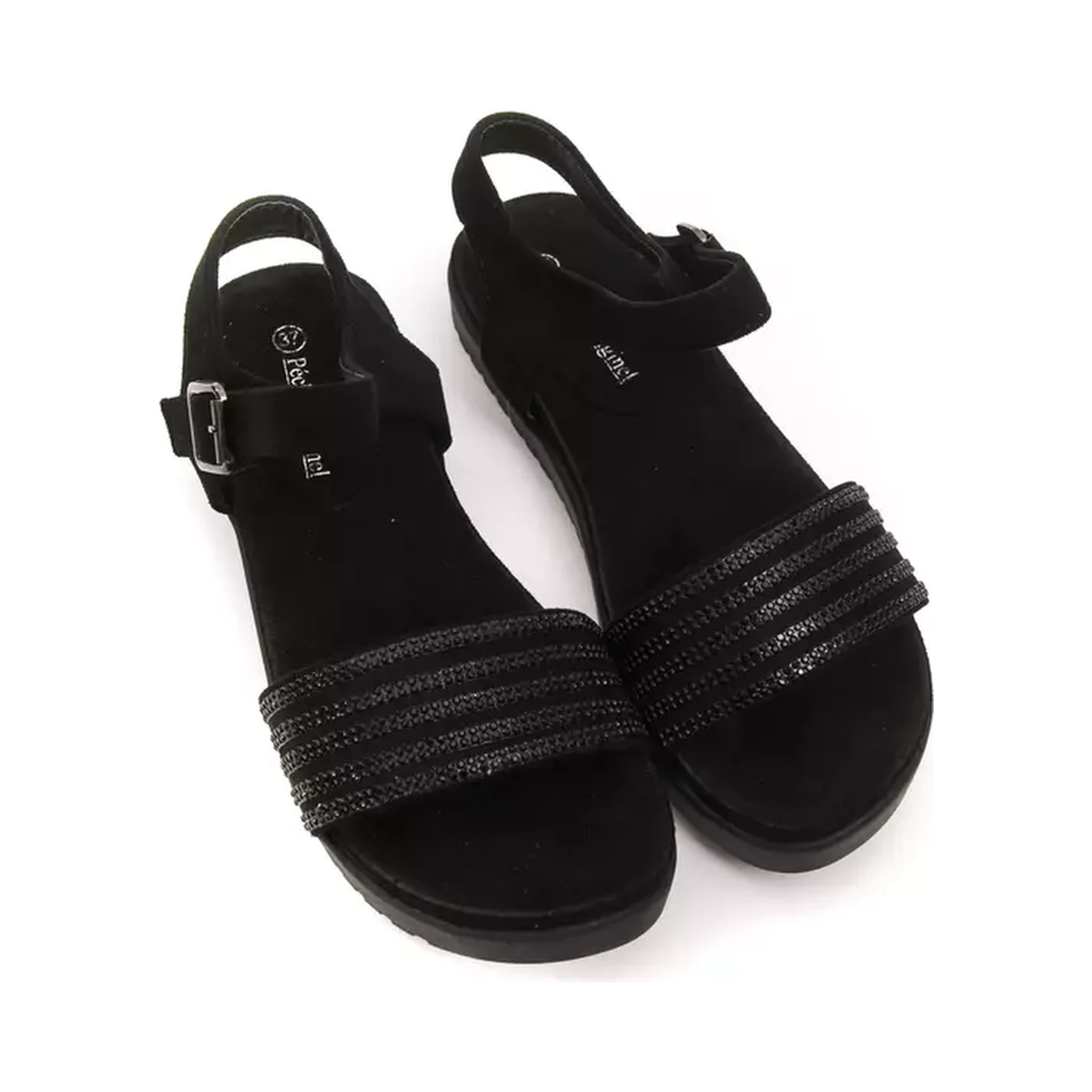 Black Textile Sandal