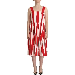 White Red Stretch Shift A-line Gown Dress