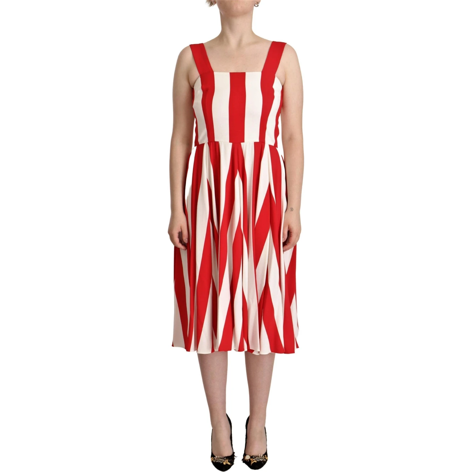 White Red Stretch Shift A-line Gown Dress