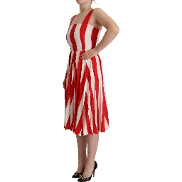 White Red Stretch Shift A-line Gown Dress