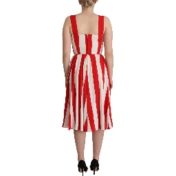 White Red Stretch Shift A-line Gown Dress