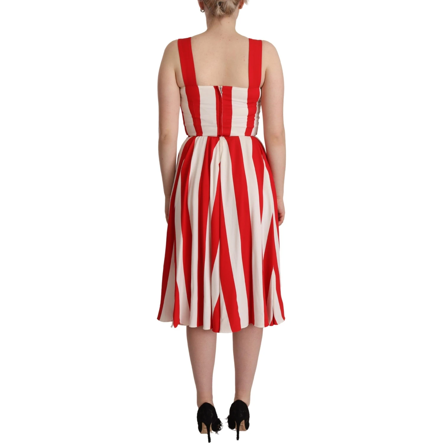 White Red Stretch Shift A-line Gown Dress