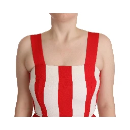 White Red Stretch Shift A-line Gown Dress