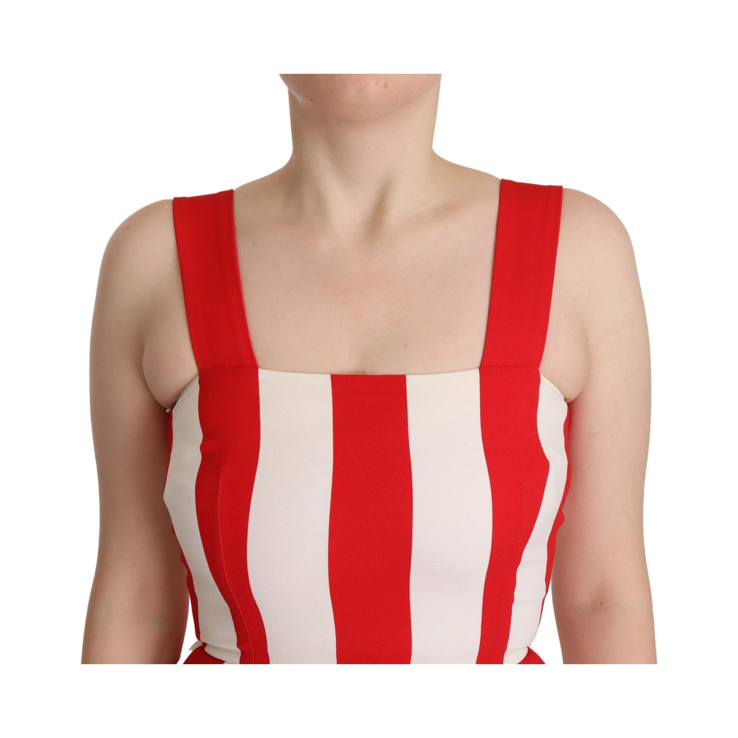 White Red Stretch Shift A-line Gown Dress