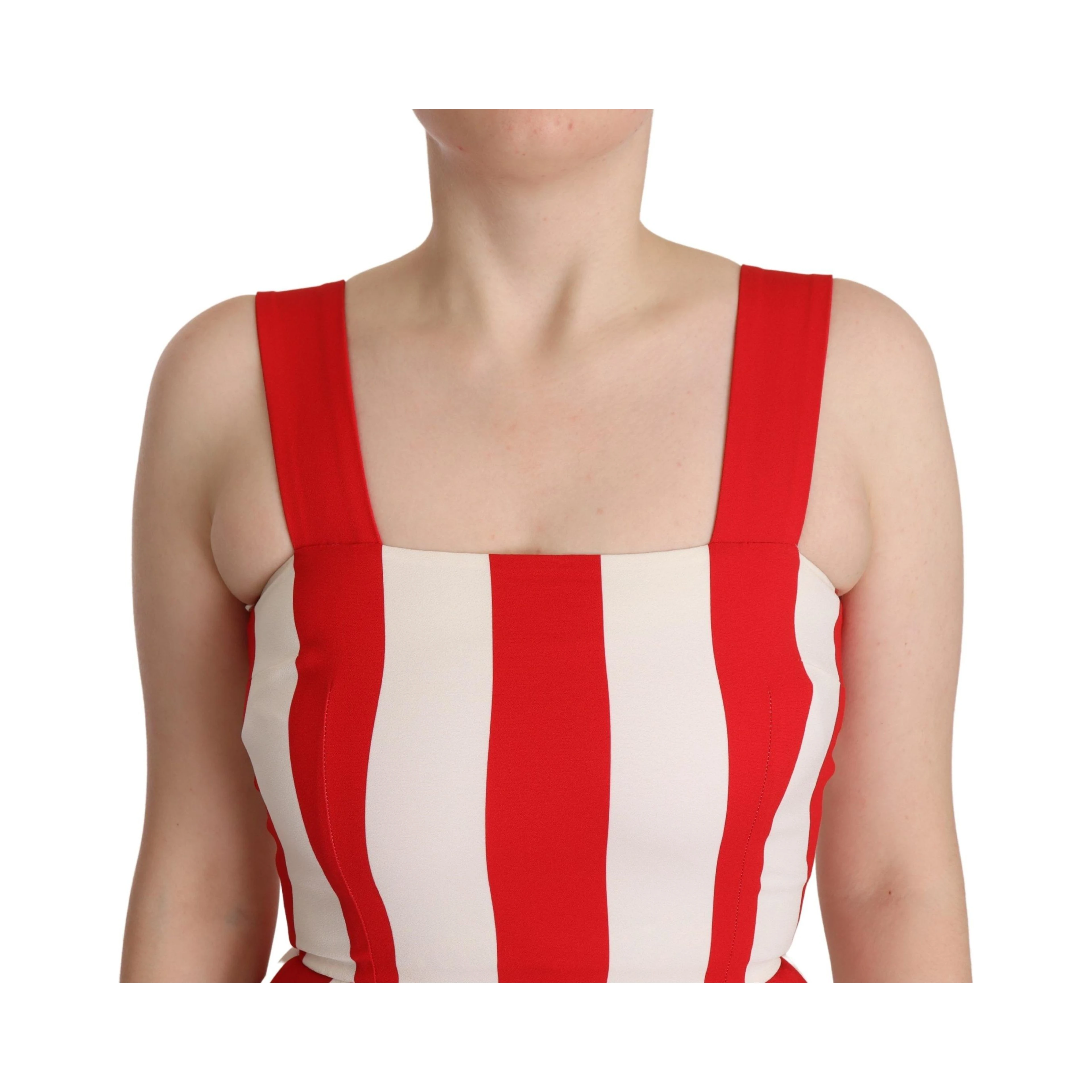 White Red Stretch Shift A-line Gown Dress